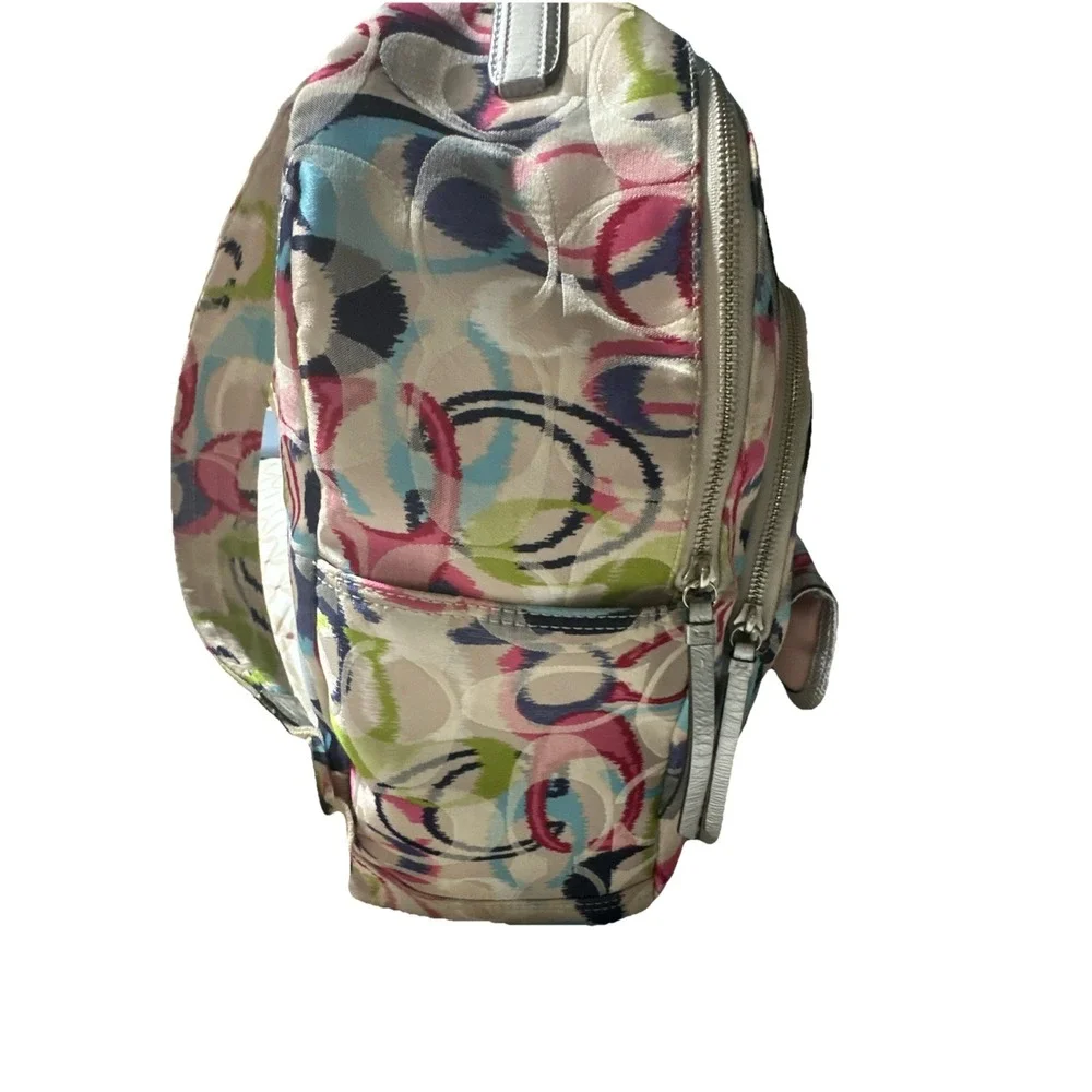 Y2K Coach Backpack Poppy Ikat With 2 Authentic‎ Charms  